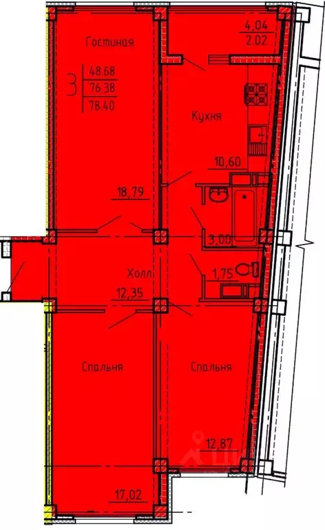 3-к кв. Пензенская область, Пенза ул. Генерала Глазунова, 6 (78.4 м) - Фото 1