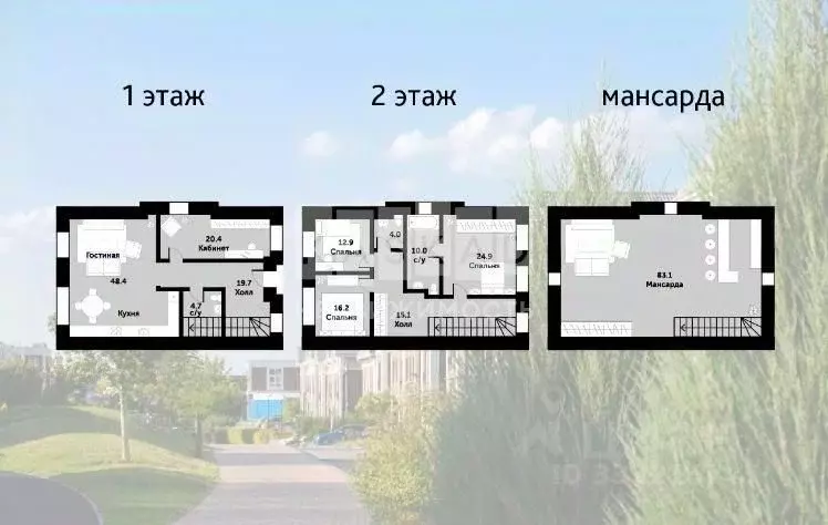 Таунхаус в Москва Академия Парк кп, 142к2 (287 м) - Фото 2