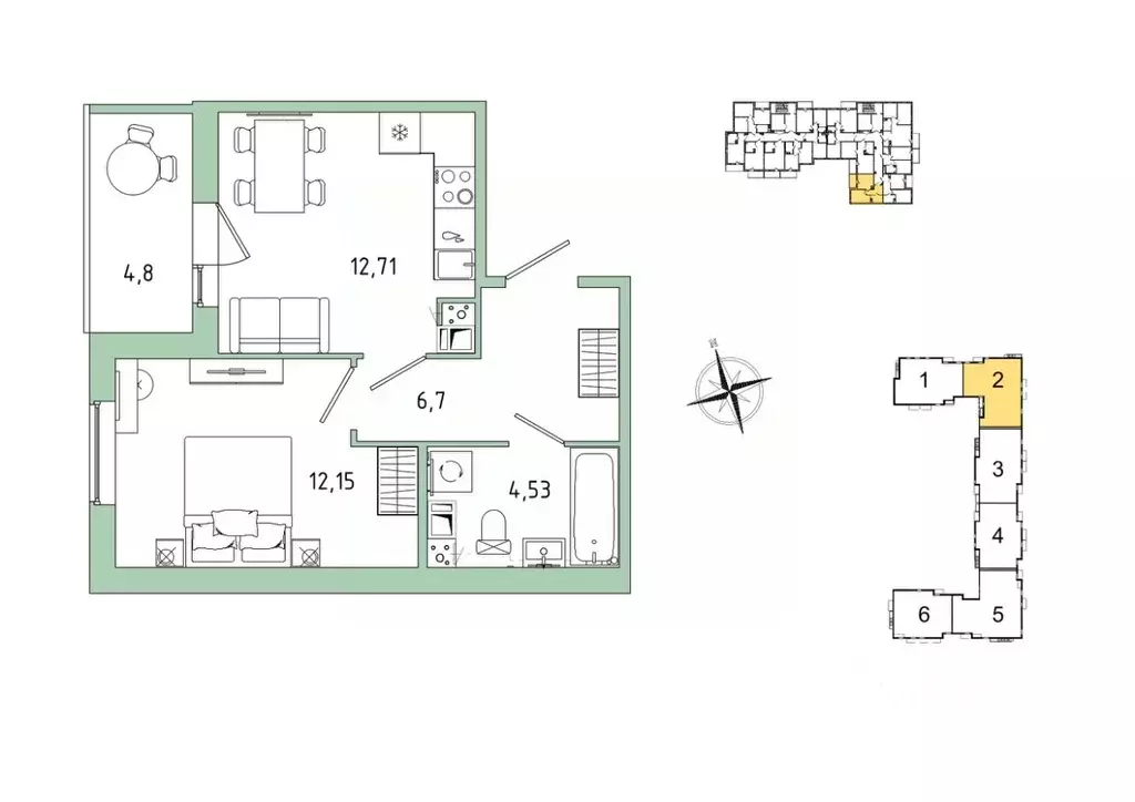 1-к кв. Ленинградская область, Гатчина Въезд мкр,  (38.49 м) - Фото 1