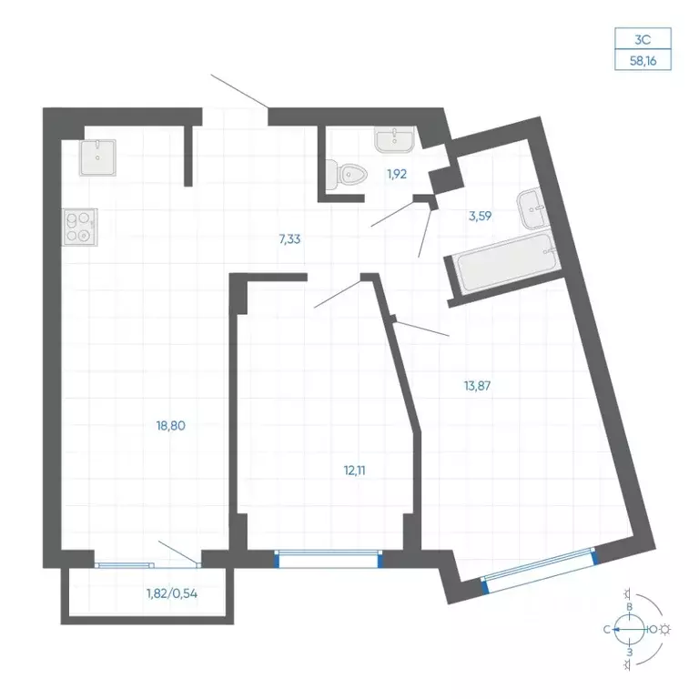 2-к кв. Челябинская область, Челябинский городской округ, пос. ... - Фото 1
