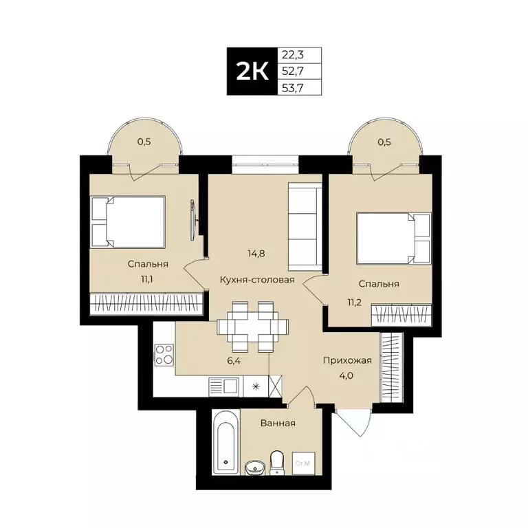 2-к кв. Башкортостан, Уфа ул. Ленина, 192 (53.7 м) - Фото 1