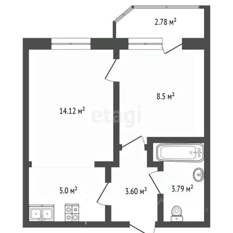 1-к кв. Вологодская область, Вологда Водники мкр, ул. Северная, 36 ... - Фото 2