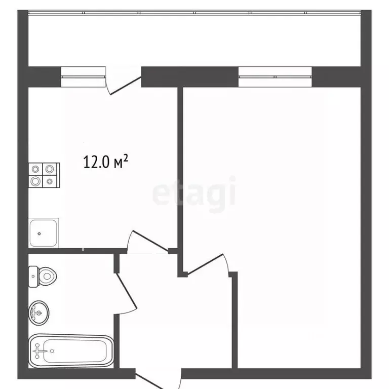 1-к кв. Алтайский край, Барнаул ул. Сергея Ускова, 22 (32.3 м) - Фото 2