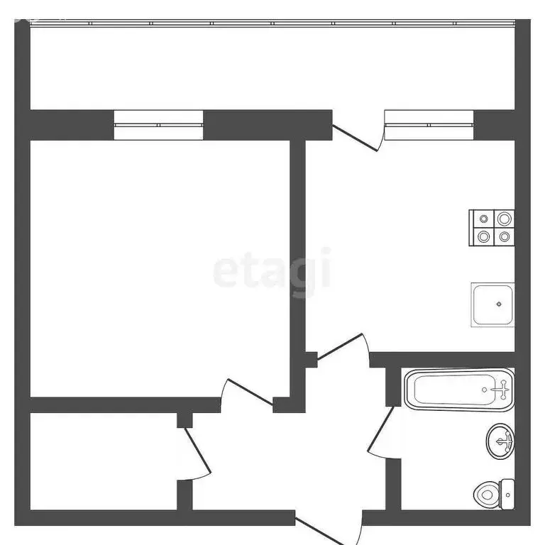 1-комнатная квартира: Тюмень, Газопромысловая улица, 2 (37.6 м) - Фото 0