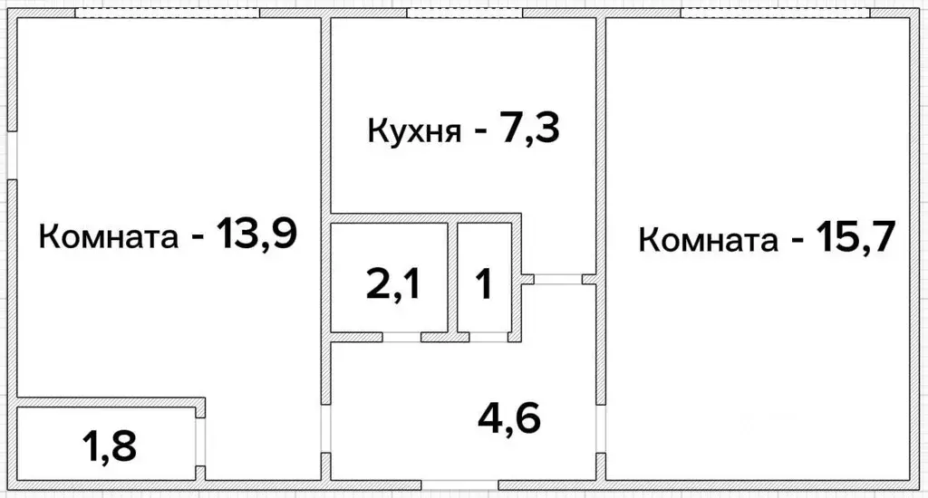 2-к кв. Санкт-Петербург Дальневосточный просп., 59 (46.4 м) - Фото 2