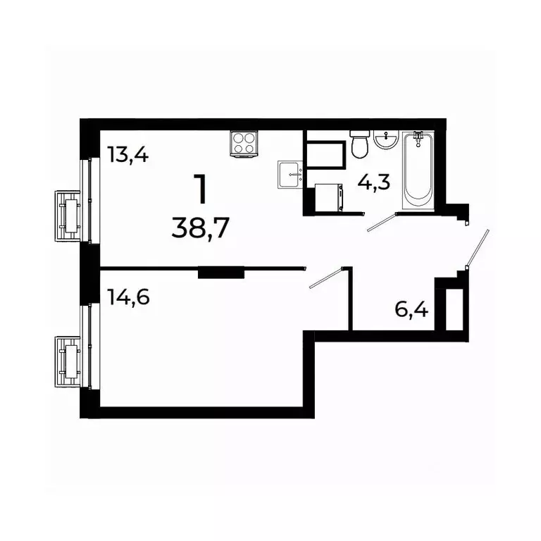 1-к кв. Нижегородская область, Нижний Новгород ул. Коперника, 15 (38.5 ... - Фото 1