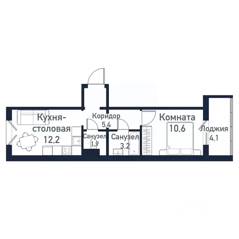 1-к кв. Челябинская область, Челябинский городской округ, пос. ... - Фото 1