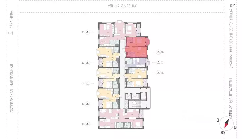 1-к кв. Санкт-Петербург № 54 муниципальный округ,  (41.44 м) - Фото 2