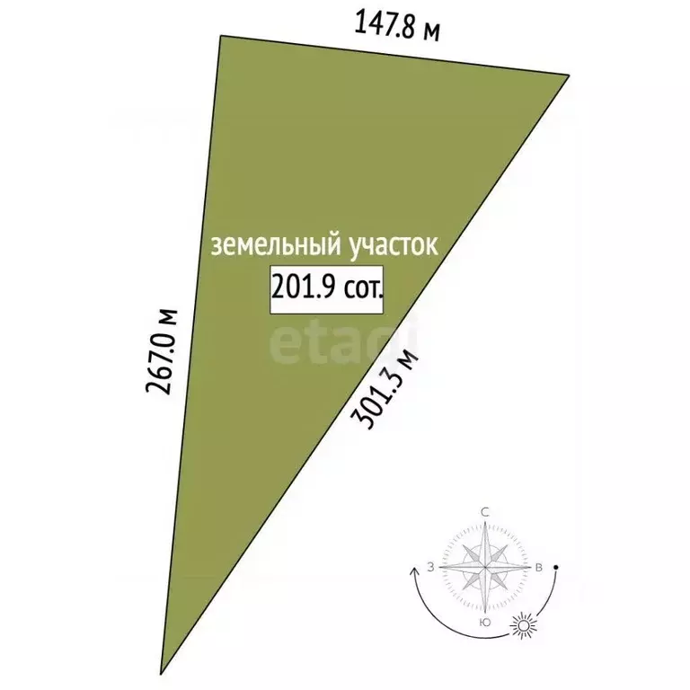 Участок в Крым, Кировский район, с. Партизаны ул. Юбилейная (201.86 ... - Фото 2