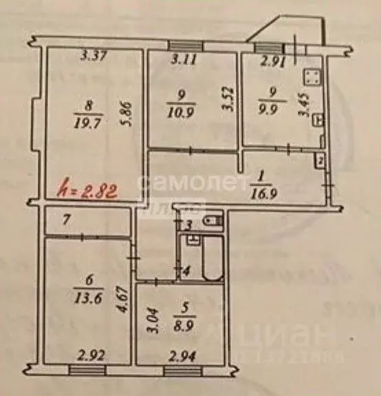 4-к кв. Ямало-Ненецкий АО, Ноябрьск Советская ул., 74 (87.8 м) - Фото 2