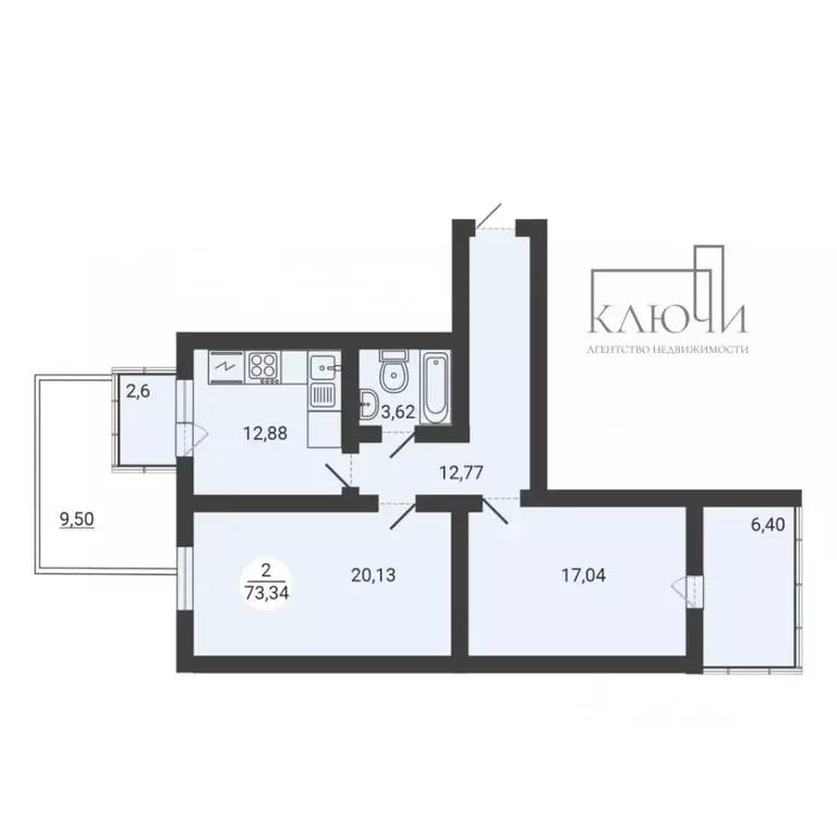 2-к кв. Челябинская область, Магнитогорск ул. Зеленый Лог, 69/1 (73.0 ... - Фото 2