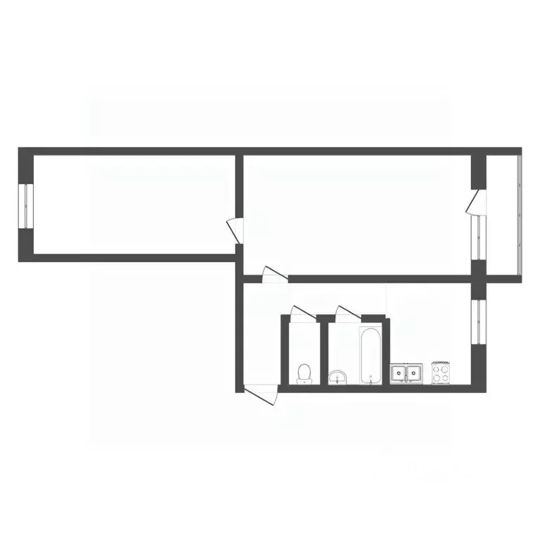 2-к кв. Тюменская область, Тюмень Холодильная ул., 57А (45.0 м) - Фото 2