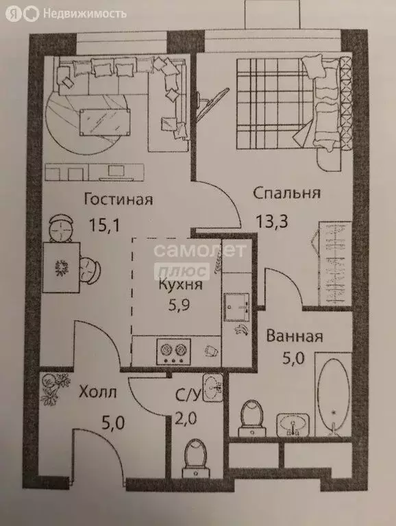2-комнатная квартира: Москва, Сколковское шоссе, 40к3 (46.3 м) - Фото 1