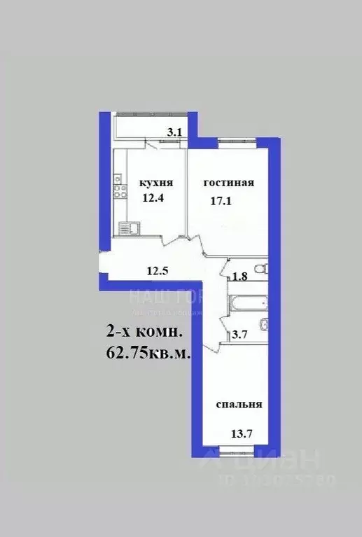 2-к кв. Тамбовская область, Тамбов ул. Научная, 14Б (62.75 м) - Фото 2