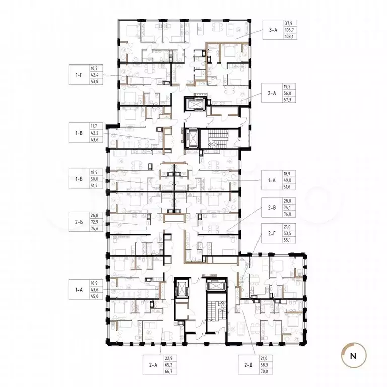 3-к. квартира, 108,1 м, 5/17 эт. - Фото 1