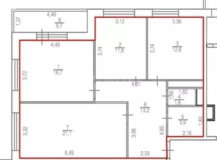 3-комнатная квартира: Тверь, Оснабрюкская улица, 36 (82 м) - Фото 1