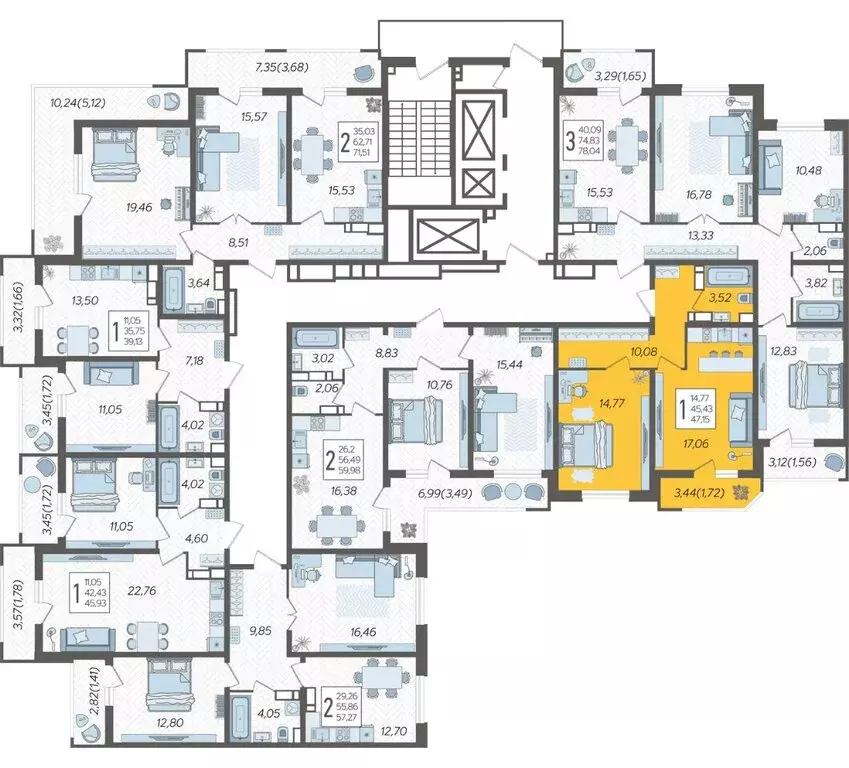 1-комнатная квартира: Краснодар, Уральская улица, 87/7 (47.15 м) - Фото 2