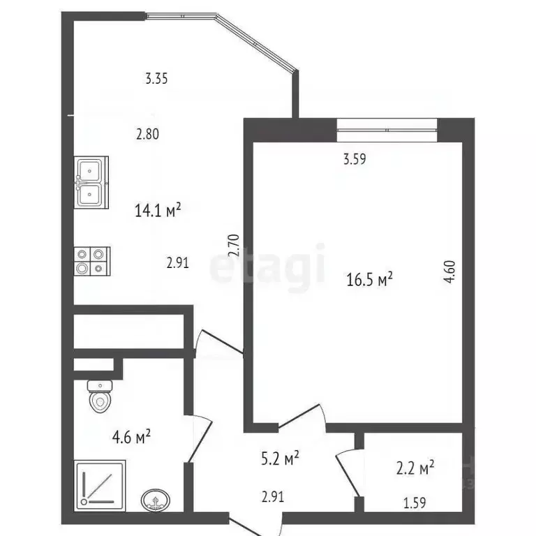 1-к кв. Московская область, Балашиха ул. Дмитриева, 30 (42.6 м) - Фото 1