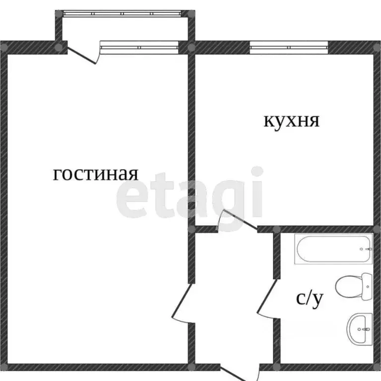 1-к кв. Хабаровский край, Хабаровск 1-й мкр, ул. Калараша, 30А (32.7 ... - Фото 1