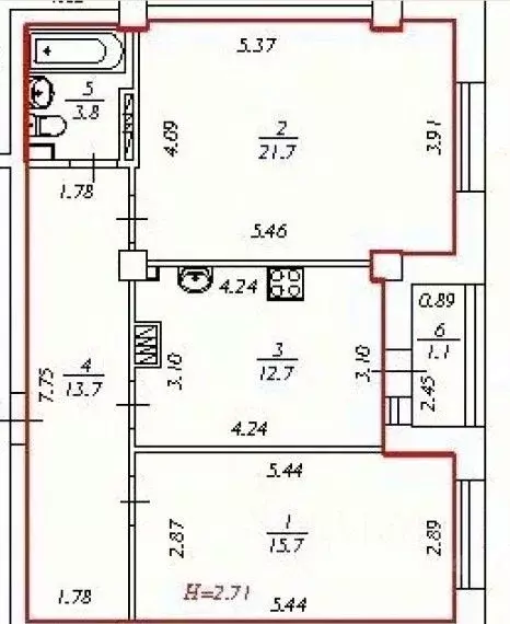 2-к кв. Свердловская область, Екатеринбург ул. Щорса, 109 (67.6 м) - Фото 2