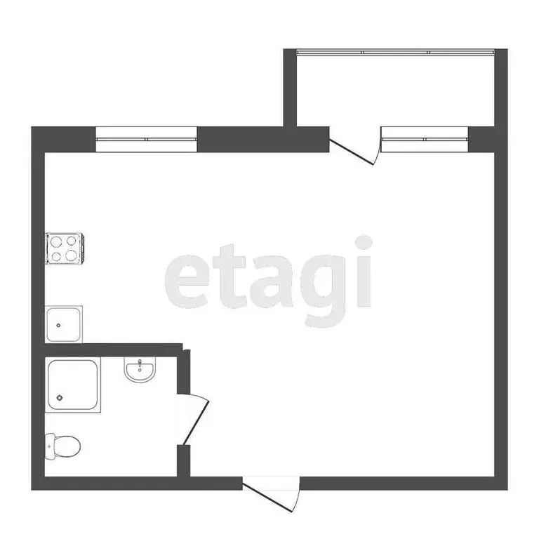 Квартира-студия: Улан-Удэ, 142-й микрорайон, 11 (29.7 м) - Фото 1