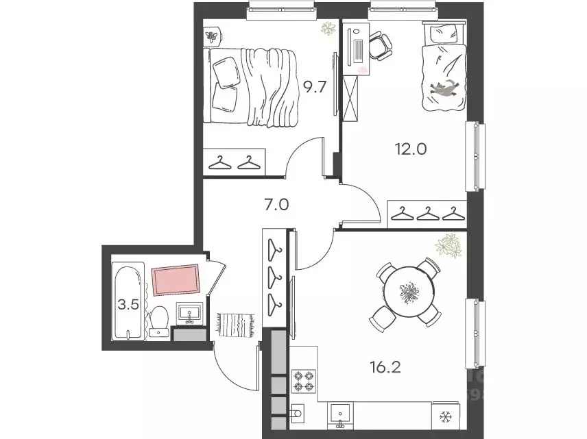2-к кв. Нижегородская область, Нижний Новгород Культура с/пос, ул. ... - Фото 2