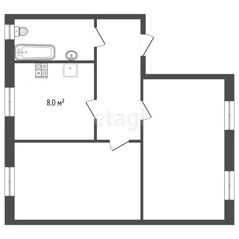 2-комнатная квартира: Первоуральск, улица Пушкина, 1 (48 м) - Фото 0