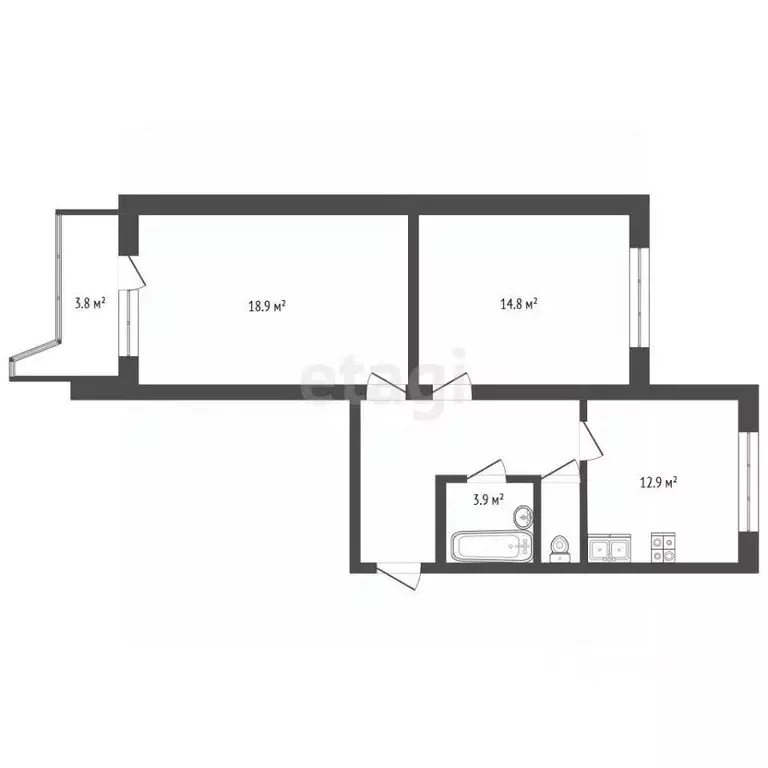 2-к кв. Москва Новомарьинская ул., 28 (56.7 м) - Фото 2