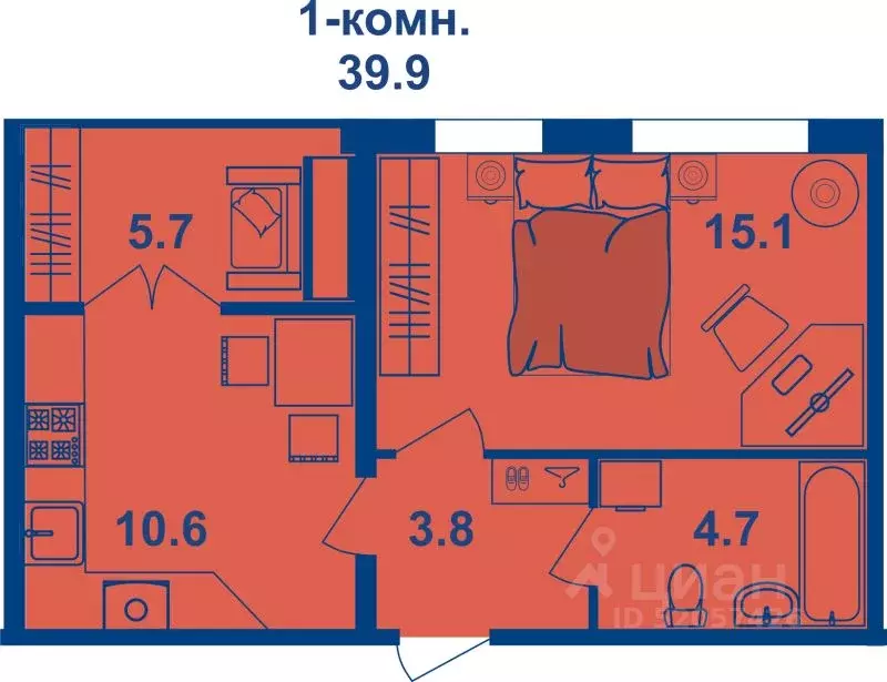 1-к кв. Костромская область, Кострома Магистральная ул., 71 (39.9 м) - Фото 0