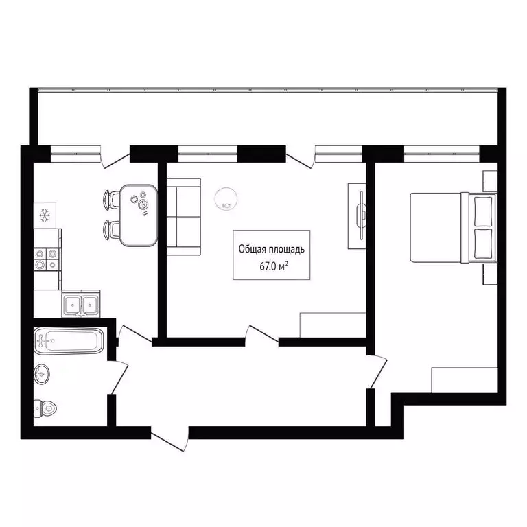 2-комнатная квартира: Новосибирск, Трудовая улица, 24 (67 м) - Фото 1