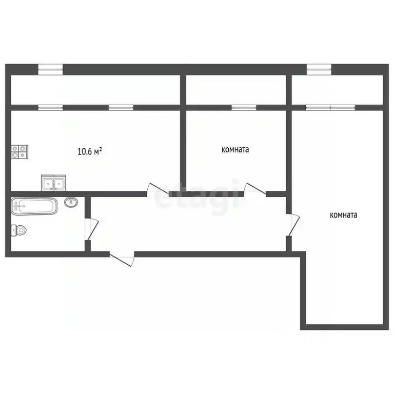 2-к кв. Калининградская область, Гурьевск бул. Краковский, 8 (40.7 м) - Фото 2