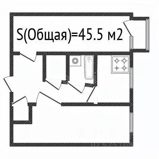 2-к кв. Башкортостан, Ишимбай ул. Губкина, 32 (45.5 м) - Фото 2