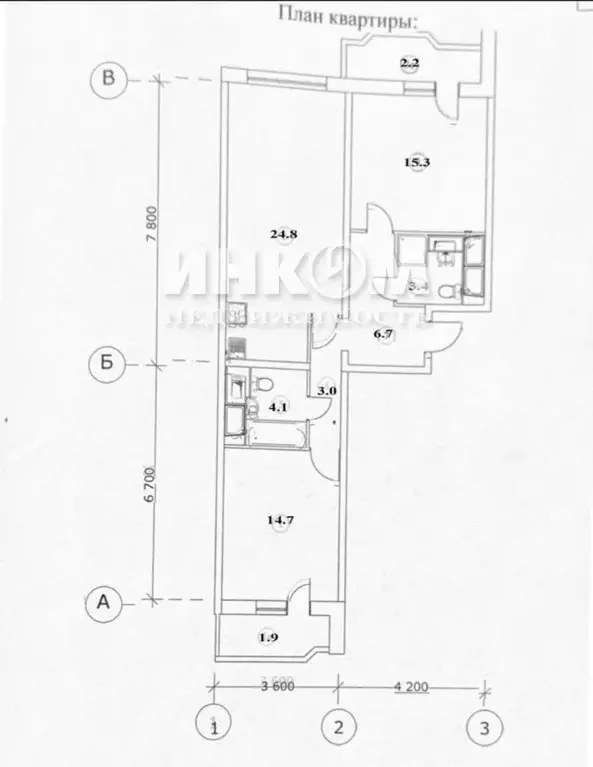 2-к кв. Московская область, Красногорск бул. Подмосковный, 12 (71.1 м) - Фото 2