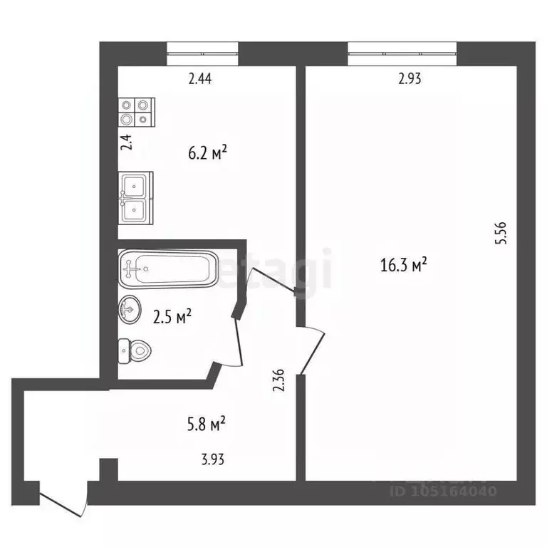 1-к кв. Крым, Судак ул. Ленина, 34 (30.8 м) - Фото 2