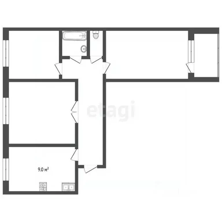 3-к кв. Владимирская область, Муром ул. Щербакова, 27 (63.0 м) - Фото 1