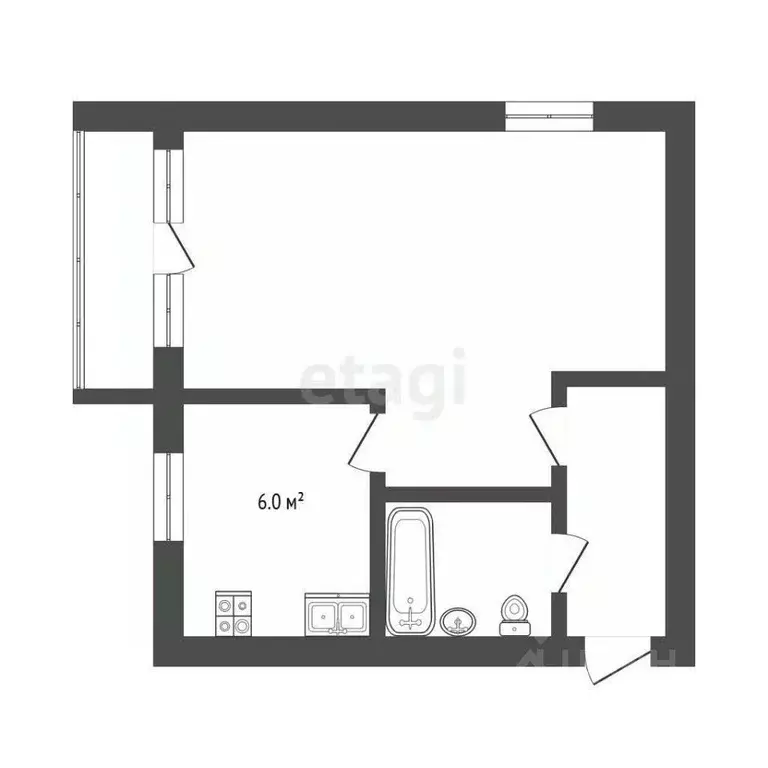 1-к кв. Тюменская область, Тюмень Севастопольская ул., 35 (30.7 м) - Фото 1
