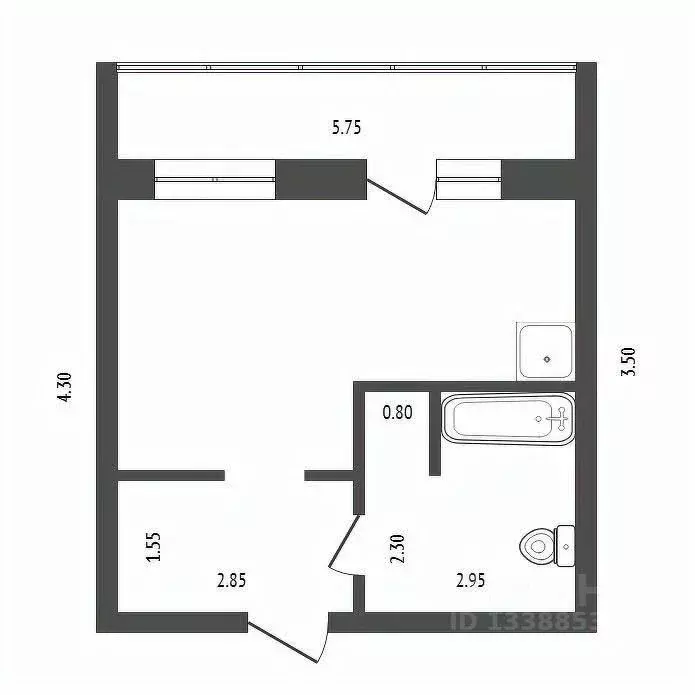 1-к кв. Красноярский край, Красноярск ул. Ерофеевская, 2 (32.9 м) - Фото 2