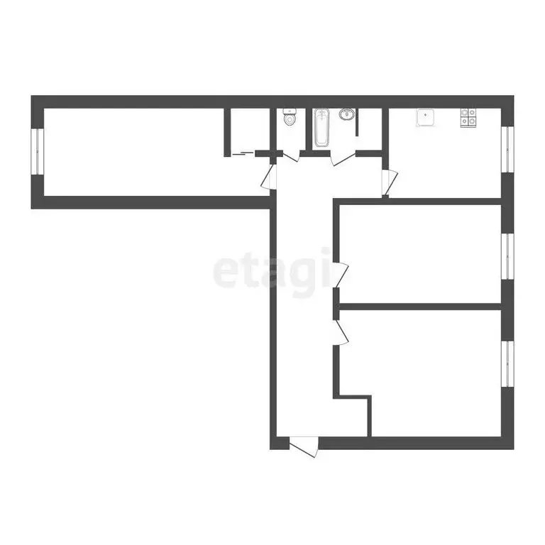 3-комнатная квартира: Тюмень, улица Володарского, 47 (78.8 м) - Фото 1