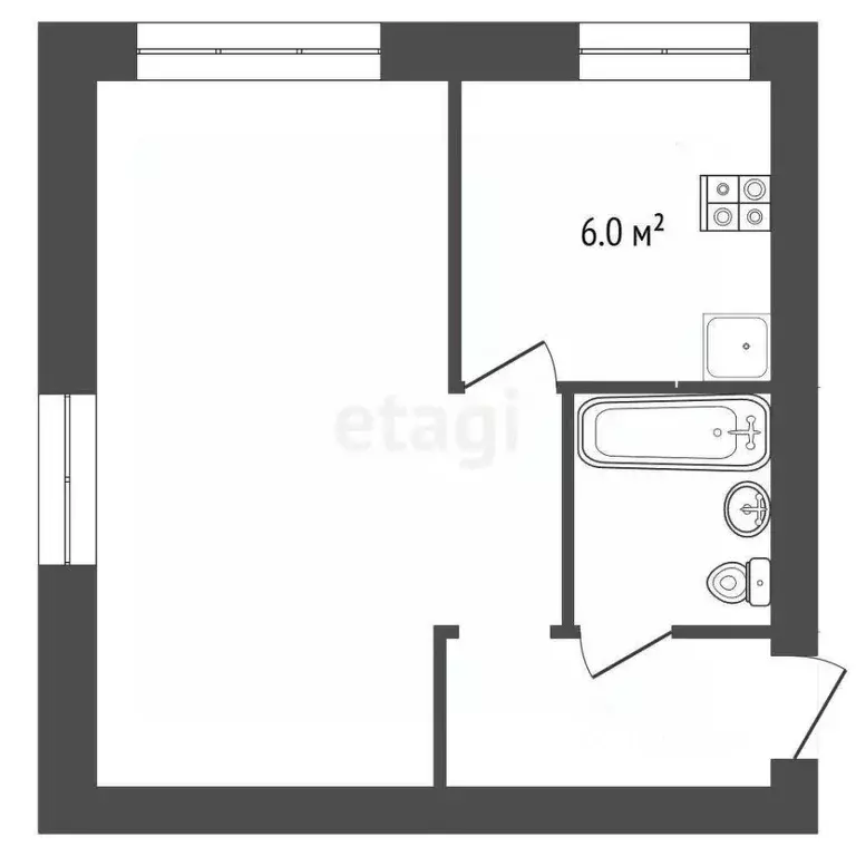 1-к кв. Ярославская область, Рыбинск ул. Куйбышева, 13 (30.6 м) - Фото 1