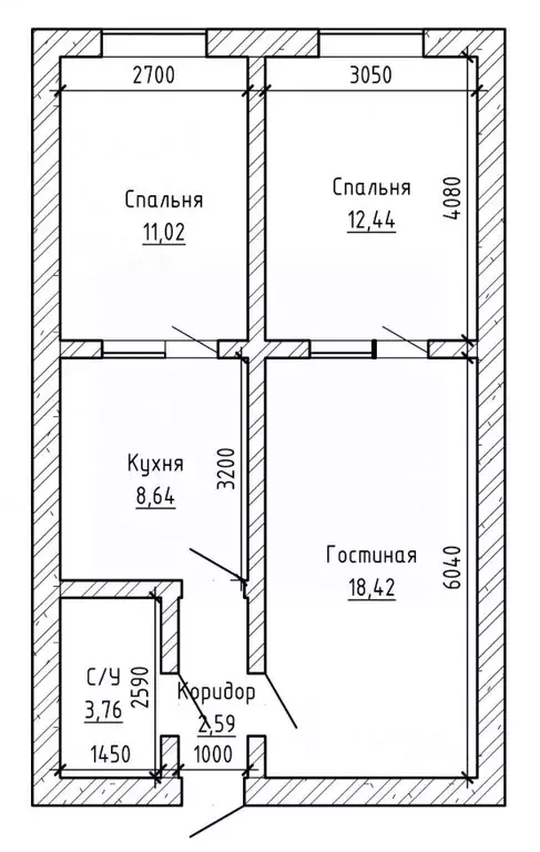 3-к кв. Кабардино-Балкария, Нальчик Кабардинская ул. (61.0 м) - Фото 2