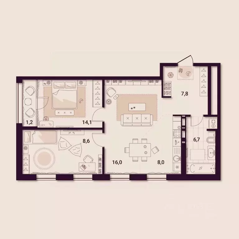 2-к кв. Приморский край, Артем ул. Куйбышева, 11А (65.75 м) - Фото 1