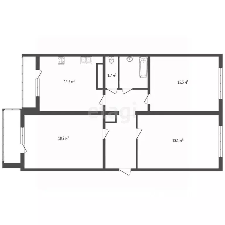 3-к кв. Санкт-Петербург Ленинский просп., 57к1 (81.0 м) - Фото 2