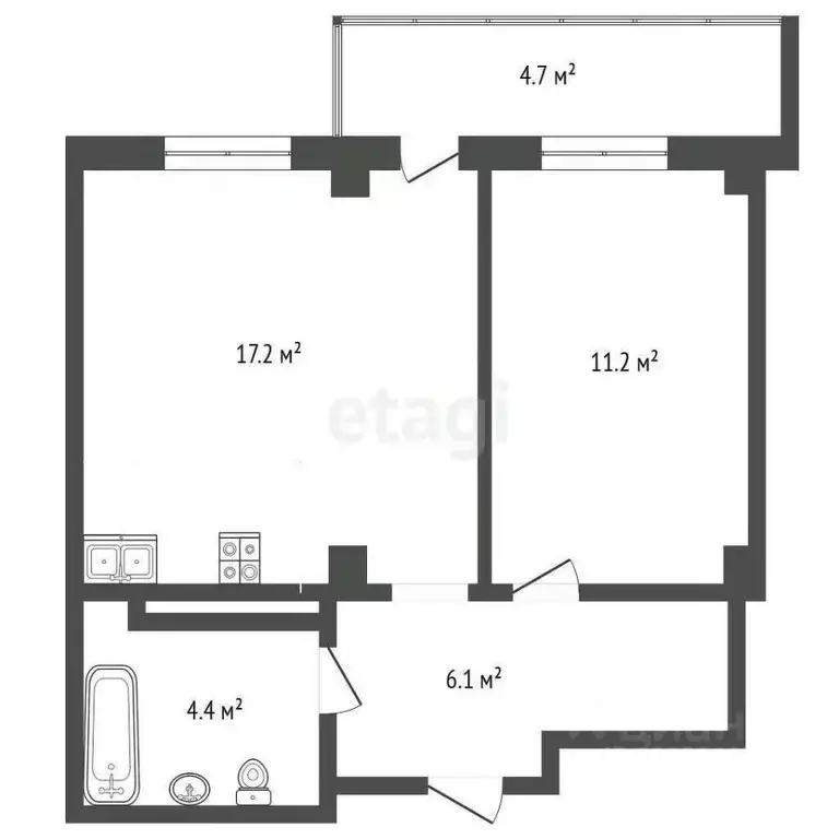 1-к кв. Тюменская область, Тюменский муниципальный округ, д. Патрушева ... - Фото 2