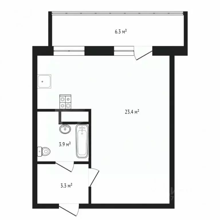 Студия Тюменская область, Тюменский муниципальный округ, д. Патрушева ... - Фото 2