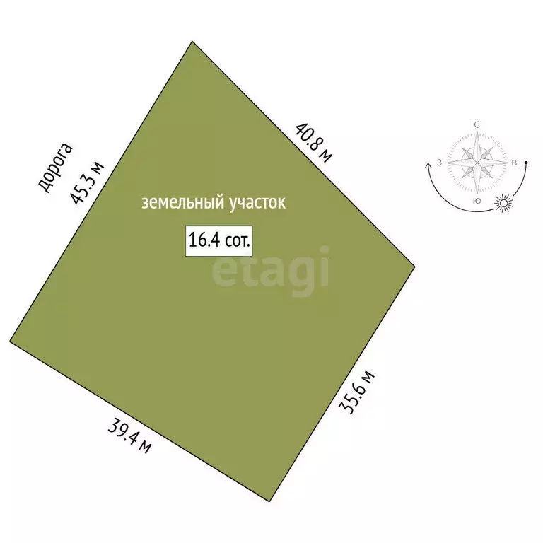 Участок в Тюменский район, деревня Криводанова, Янтарная улица (16.36 ... - Фото 0