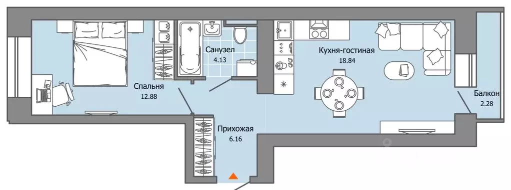 1-к кв. Пермский край, Пермь ул. Дзержинского, 35А (43.0 м) - Фото 1