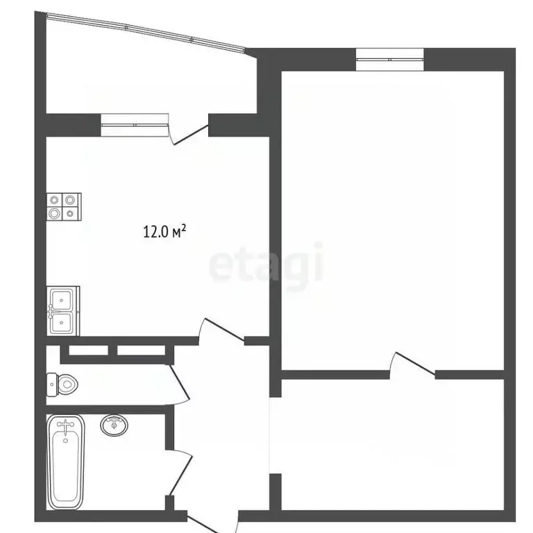 1-к кв. Тюменская область, Тюмень Широтная ул., 192к2 (43.0 м) - Фото 1