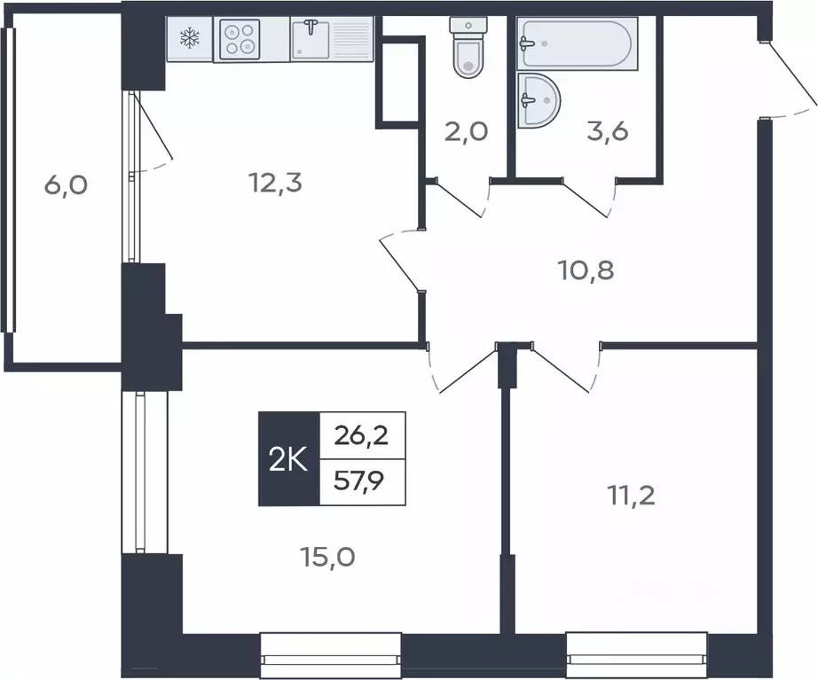 2-к кв. Чувашия, Чебоксары ул. Академика РАН Х.М. Миначева, поз11 ... - Фото 1
