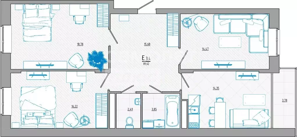 4-к кв. Курская область, Курск ул. Росинка, 8 (92.0 м) - Фото 1