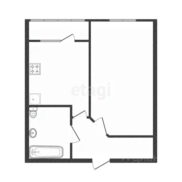 1-к кв. Белгородская область, Белгород Харьковская ул., 3 (41.0 м) - Фото 2